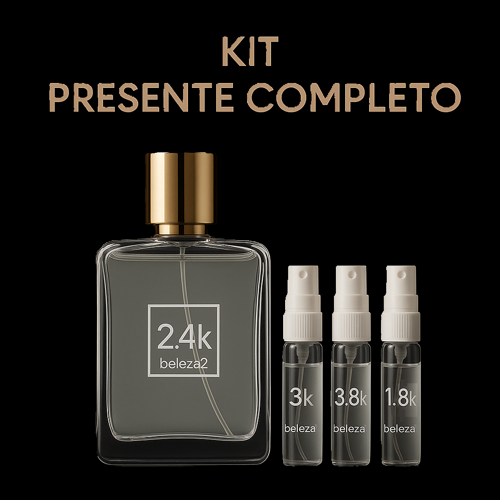 Kit presente completo - 2.4k 100ml, 3k, 1.8k e 3.8k - Beleza2 Perfumes